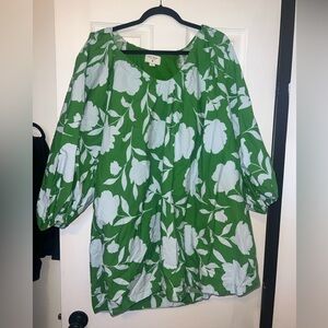 Floral Green and White Women's dress